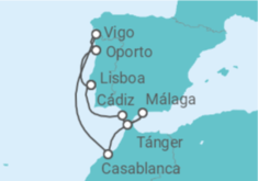 Itinerario del Crucero Pintorescas ciudades de la costa portuguesa - Silversea