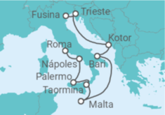 Itinerario del Crucero Explora lo mejor de la península italiana - Silversea