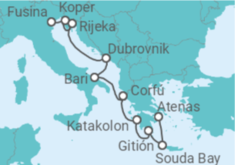 Itinerario del Crucero Del Jónico hasta el resplandeciente Egeo - Silversea