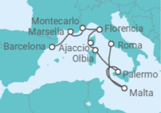 Itinerario del Crucero Ramblas y las Rivieras - Oceania Cruises