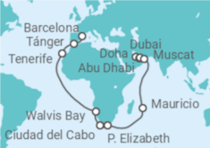 Itinerario del Crucero Desde Doha (Qatar) a Barcelona - Costa Cruceros