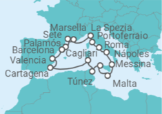 Itinerario del Crucero Grandes joyas del Mediterráneo - Oceania Cruises