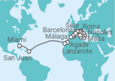 Itinerario del Crucero Rivieras al Caribe - Oceania Cruises