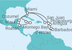 Itinerario del Crucero Celebraciones en el Caribe - Cunard