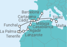 Itinerario del Crucero Islas Canarias - Oceania Cruises