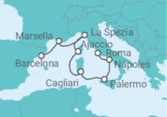 Itinerario del Crucero Vacaciones Mediterráneas - Oceania Cruises