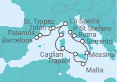 Itinerario del Crucero Tesoros franceses e italianos - Oceania Cruises