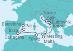 Itinerario del Crucero Adriático a las baleares - Oceania Cruises