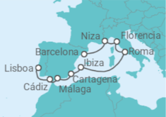 Itinerario del Crucero Resplandor italiano e ibérico - Oceania Cruises