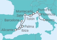 Itinerario del Crucero Radiant Rivieras - Oceania Cruises