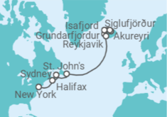 Itinerario del Crucero Canadá, Islandia - Oceania Cruises