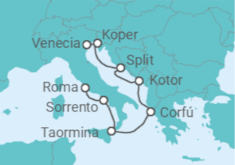 Itinerario del Crucero Vistas del Mediterráneo - Oceania Cruises