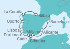 Itinerario del Crucero Por la Península Ibérica - Oceania Cruises