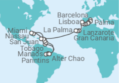 Itinerario del Crucero Los pasos de Colón - Oceania Cruises