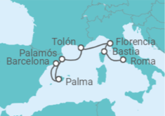 Itinerario del Crucero Pasaje Mediterráneo - Oceania Cruises