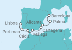 Itinerario del Crucero Explorador Ibérico - Oceania Cruises