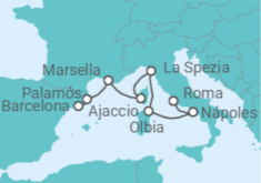 Itinerario del Crucero Costa Brava e Italia - Oceania Cruises