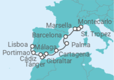 Itinerario del Crucero Pasaje a Portugal - Oceania Cruises