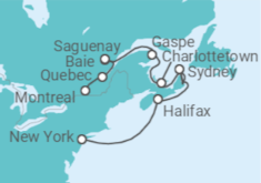 Itinerario del Crucero Marítimos y Quebec - Oceania Cruises