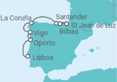 Itinerario del Crucero Balada Ibérica - Oceania Cruises