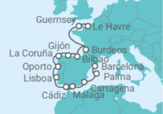 Itinerario del Crucero Riquezas de Francia e Iberia - Oceania Cruises