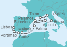 Itinerario del Crucero Tesoros de Iberia y Italia - Oceania Cruises