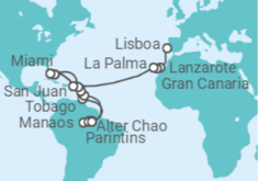 Itinerario del Crucero Amazonas e islas tropicales - Oceania Cruises