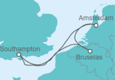 Itinerario del Crucero Zeebrugge y Ámsterdam - Cunard