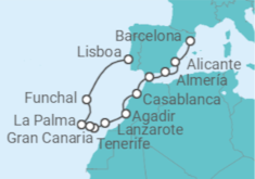 Itinerario del Crucero Islas Canarias - Oceania Cruises