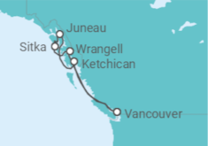 Itinerario del Crucero Vida salvaje y maravillas de Alaska - Oceania Cruises