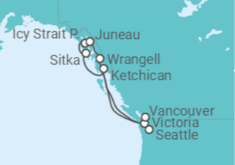 Itinerario del Crucero Descubridor de Alaska - Oceania Cruises