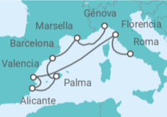 Itinerario del Crucero Francia, España, Italia - MSC Cruceros