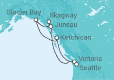 Itinerario del Crucero Alaska:Glaciar Bay, Skagway y Juneau  - NCL Norwegian Cruise Line