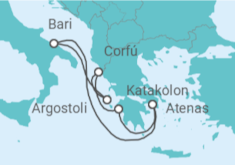 Itinerario del Crucero Grecia, Italia - MSC Cruceros