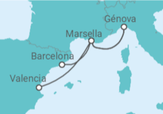 Itinerario del Crucero Francia, Italia - MSC Cruceros