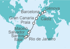 Itinerario del Crucero Desde Génova a Santos - Costa Cruceros