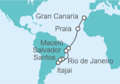 Itinerario del Crucero De Las Palmas de Gran Canaria a Santos  - Costa Cruceros