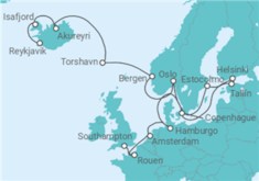 Itinerario del Crucero Vuelta al mundo 2025:  de Londres a Reykjavik - Silversea