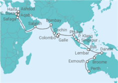 Itinerario del Crucero Vuelta al mundo 2026:  De Perth a Haifa - Silversea