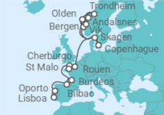 Itinerario del Crucero Fiordos Noruegos - Silversea