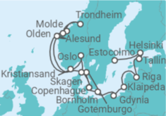 Itinerario del Crucero Fiordos Noruegos y Capitales Bálticas - Silversea