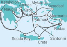 Itinerario del Crucero Islas Griegas al completo y Marmaris - Silversea