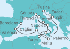 Itinerario del Crucero Mediterráneo Occidental - Silversea