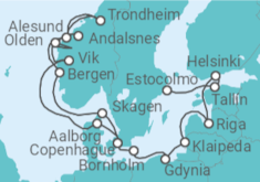 Itinerario del Crucero Fiordos noruegos y capitales bálticas - Silversea