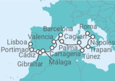 Itinerario del Crucero Desde Lisboa a Civitavecchia (Roma) - Silversea