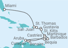 Itinerario del Crucero Sur del Caribe - Silversea