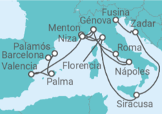 Itinerario del Crucero Mediterráneo Occidental - Silversea