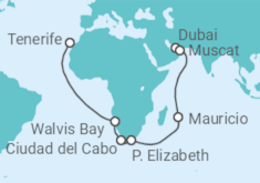 Itinerario del Crucero Emiratos Árabes, Omán, Mauricio, Sudáfrica y Namibia - Costa Cruceros