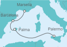 Itinerario del Crucero España - Costa Cruceros