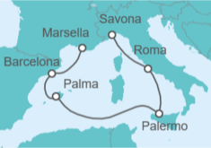 Itinerario del Crucero España, Italia - Costa Cruceros